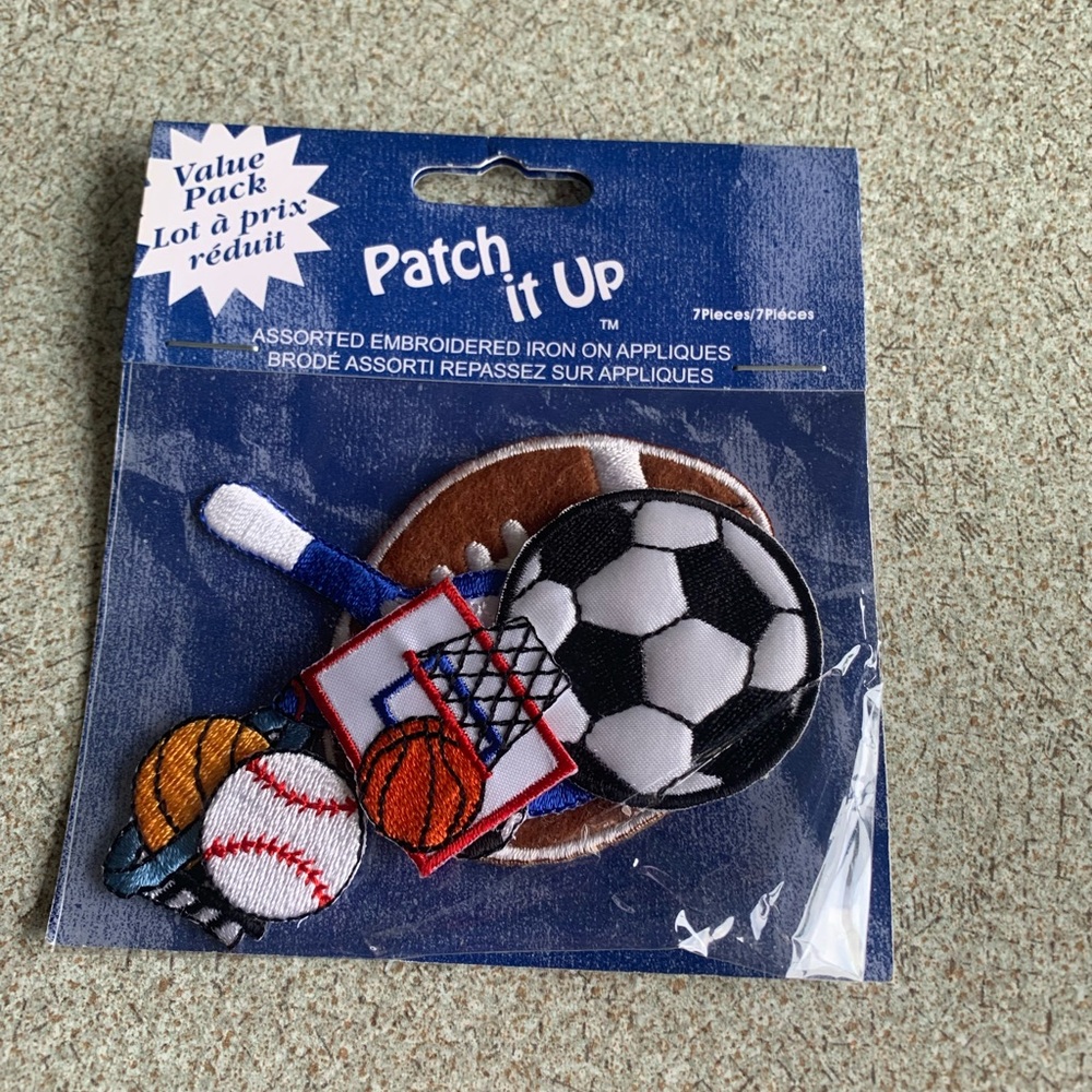 Assorted Embroidered Iron on Patches (sport themed) NEW
